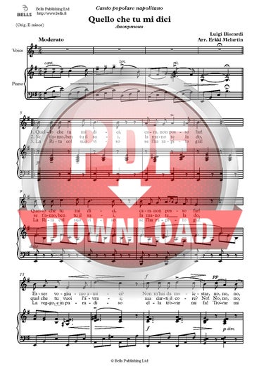 Biscardi, Luigi (arr. Erkki Melartin): Quello che tu mi dici, EM268/2