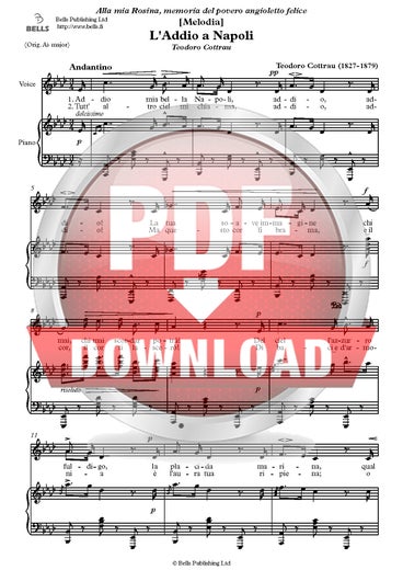 Cottrau, Teodoro: L'Addio a Napoli