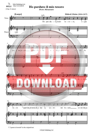 Glinka, Mikha&iuml;l: Ho perduto il mio tesoro