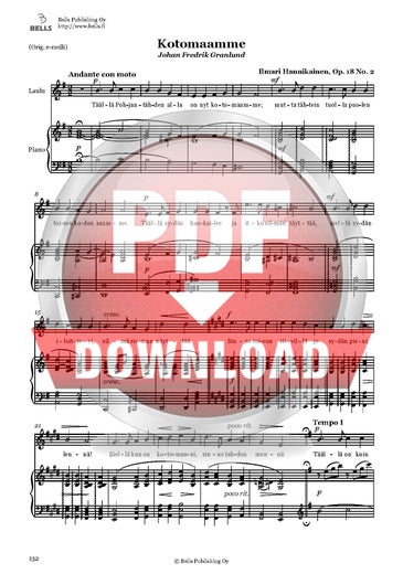 Hannikainen, Ilmari: Kotomaamme, Op. 18 No. 2