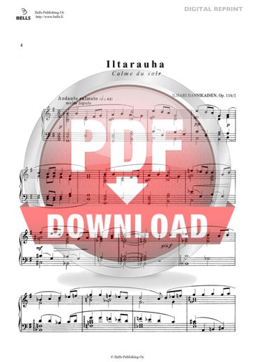 Hannikainen, Ilmari: Calme du soir, Op. 11b No. 1