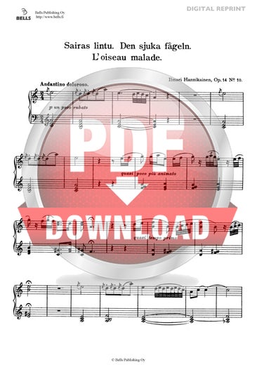 Hannikainen, Ilmari: L'oiseau malade, Op. 14 No. 10