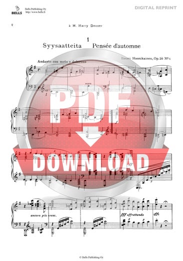 Hannikainen, Ilmari: Pens&eacute;e d'automne, Op. 20 No. 1