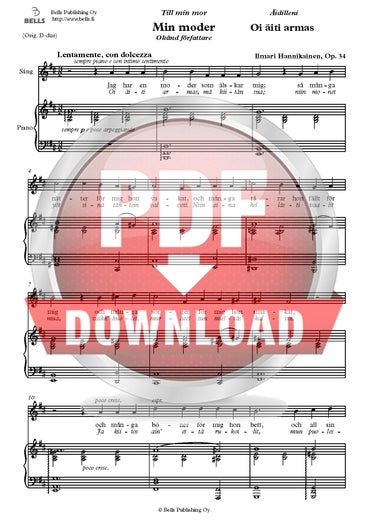 Hannikainen, Ilmari: Min moder, Op. 34