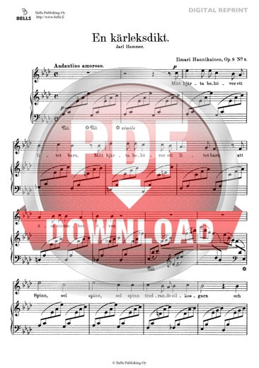 Hannikainen, Ilmari: En k&auml;rleksdikt, Op. 8 No. 8
