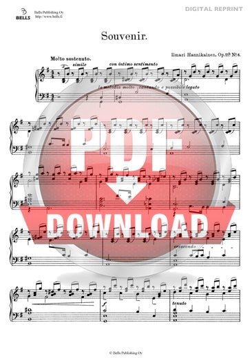 Hannikainen, Ilmari: Souvenir, Op. 11b No. 6