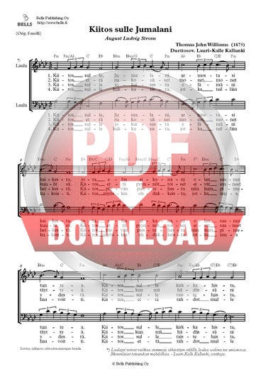 Williams, T. J. (arr. Lauri-Kalle Kallunki): Kiitos sulle, Jumalani (duo)