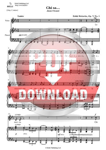 Melartin, Erkki: Chi sa, Op. 71 No. 3