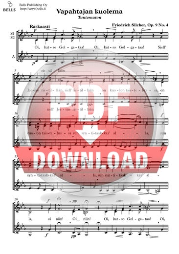 Silcher, Friedrich: Vapahtajan kuolema, Op. 9 No. 4 (ch&oelig;ur de femmes)