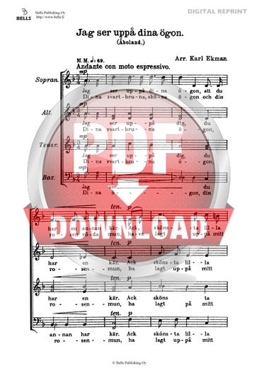 Trad. (arr. Karl Ekman): Jag ser upp&aring; dina &ouml;gon