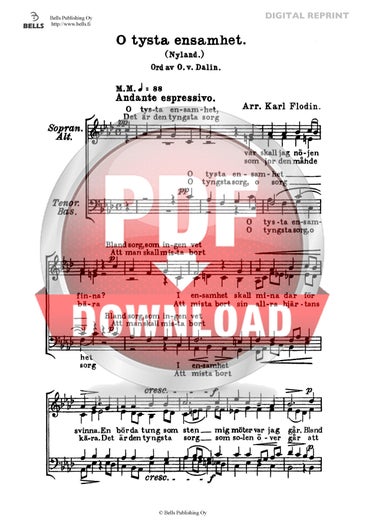 Trad. (arr. Karl Flodin): O tysta ensamhet