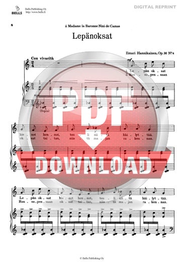 Trad. (arr. Ilmari Hannikainen): Lep&auml;noksat, Op. 36 No. 6
