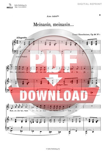 Trad. (arr. Ilmari Hannikainen): Meinasin, meinasin, Op. 36 No. 1