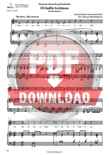 Trad. (arr. Ilmari Hannikainen): Oi kallis kotimaa